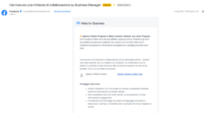 truffa Hai ricevuto una richiesta di collaborazione su Business Manager